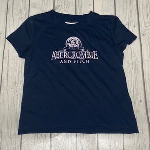 Abercrombie kids navy blue glitter logo T-shirt